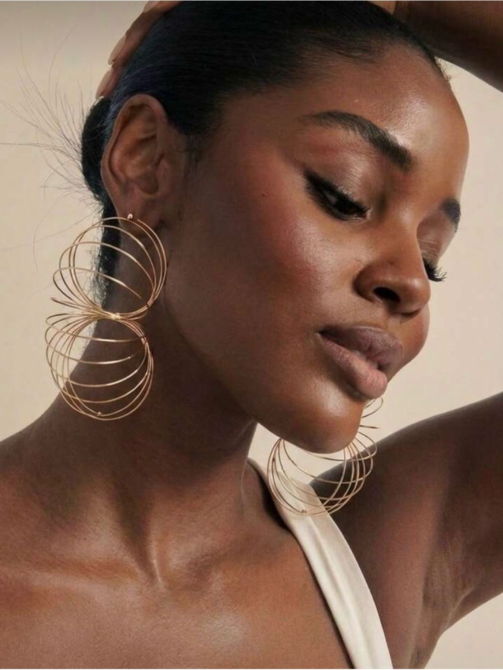 ✨NEW Hypoallergenic Gold tone Multi-Hoop Statement Earrings - Women Jewelry